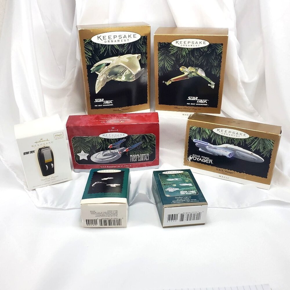 Hallmark Ornaments Star Trek Collection 1990s Magic Lighted Ships Lot of 7 - Picture 2 of 12